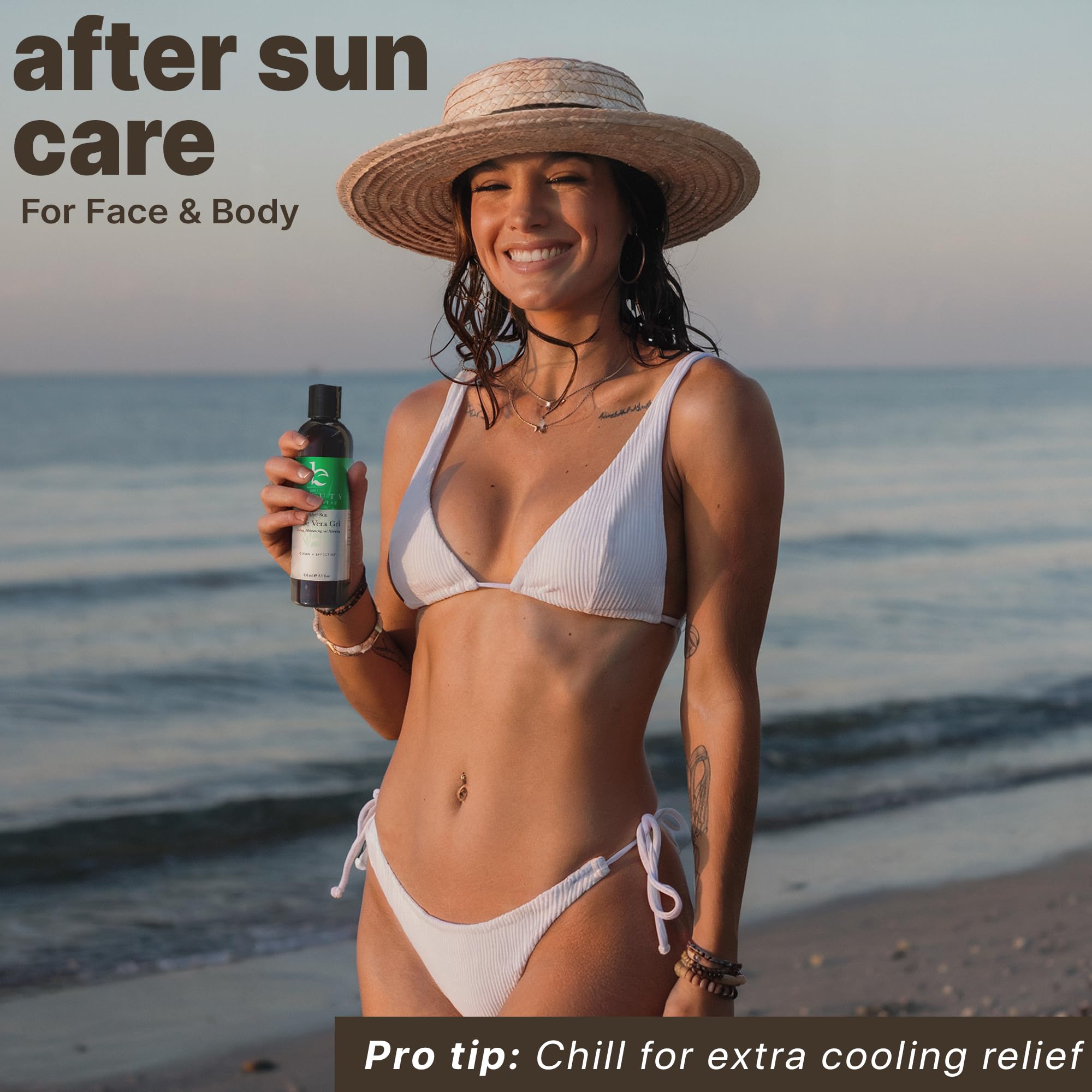 Beauty by Earth Aloe Vera Gel – USA Made with Organic Aloe, Vitamin C & E for Face, Skin & Hair