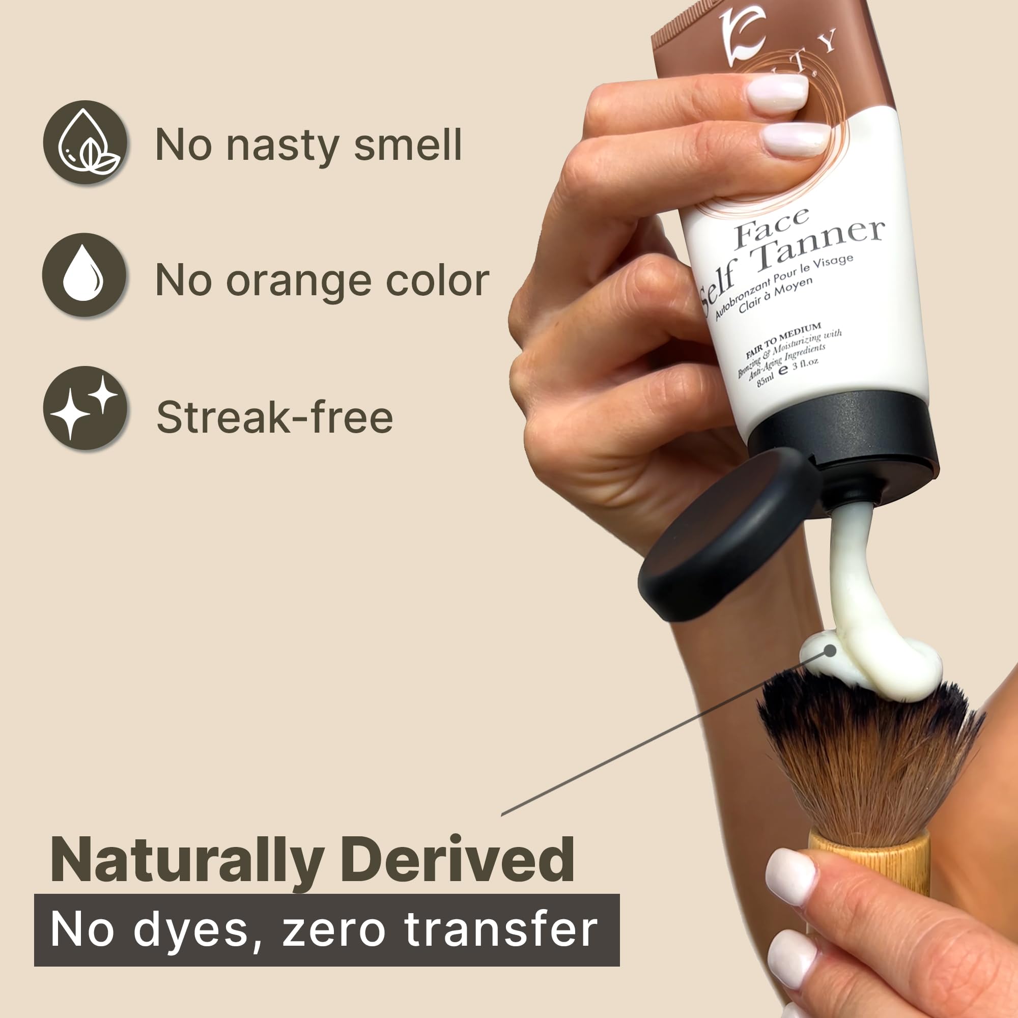Beauty by Earth Face Tanner — USA Made, Natural & Organic Ingredients, Buildable, Streak-Free Glow