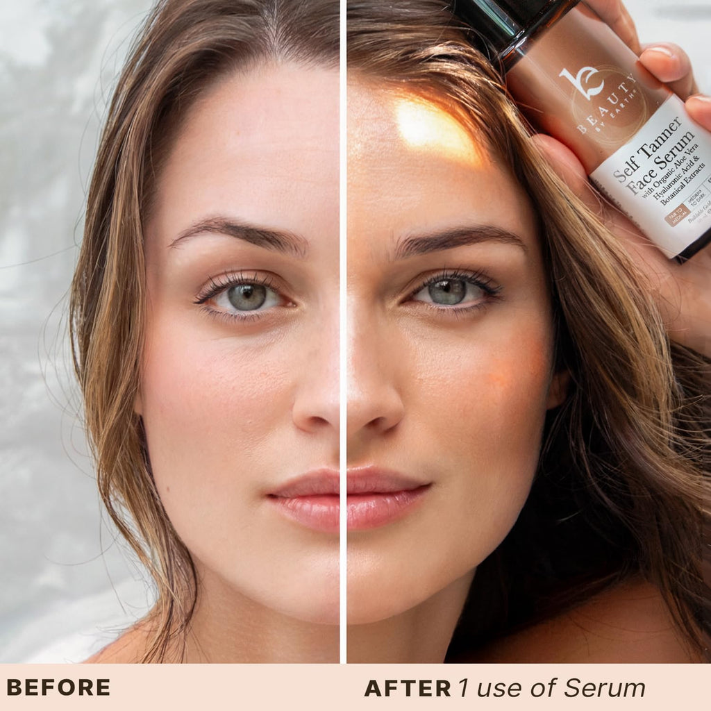 Beauty by Earth Face Tanner Serum – USA Made, Natural Self Tanner for Face with Hyaluronic Acid