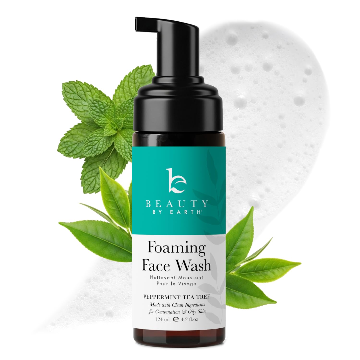 Beauty by Earth Foaming Face Wash – Natural, Organic, Vegan Cleanser | Gentle Daily Facial Cleanser Made in USA