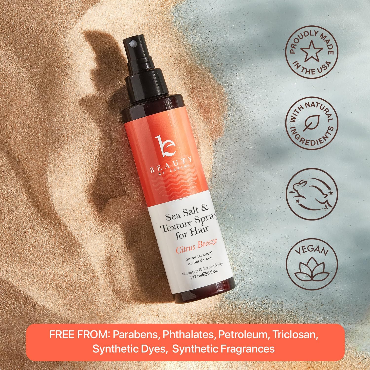Beauty by Earth Sea Salt Spray – Aloe-Enhanced Beach Waves, Texture & Volume