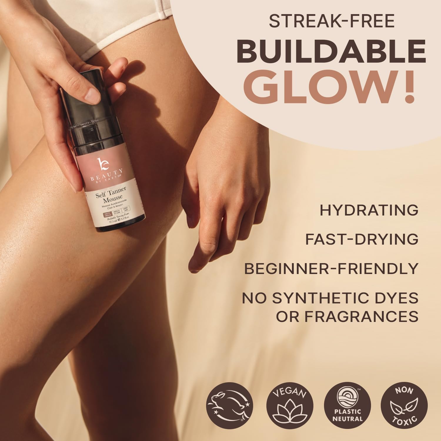 Self Tanner Mousse – USA Made with Natural & Organic Ingredients | Beauty by Earth