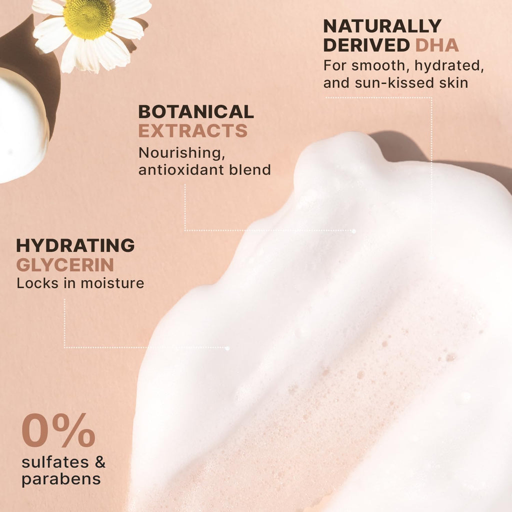 Beauty by Earth Self Tanner Mousse – USA Made, Natural & Organic, Streak-Free Tan