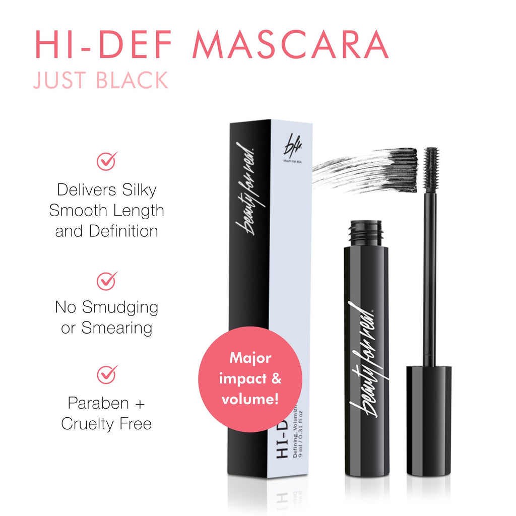Beauty For Real Hi-Def Mascara Just Black — Set of 3, Defining & Volumizing