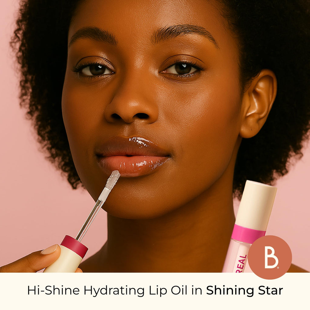 Beauty For Real Lip Revival Hi-Shine Hydrating Lip Oil – Shining Star (Transparent) | Lightweight, Non-Sticky Shine