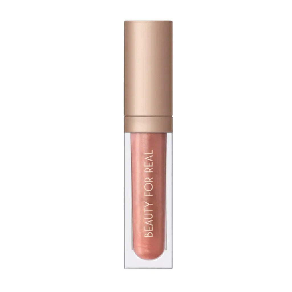 Beauty For Real Lip Gloss + Shine – Plumping High Shine Hydrating Gloss in Turned On – Cruelty Free 0.15 fl oz