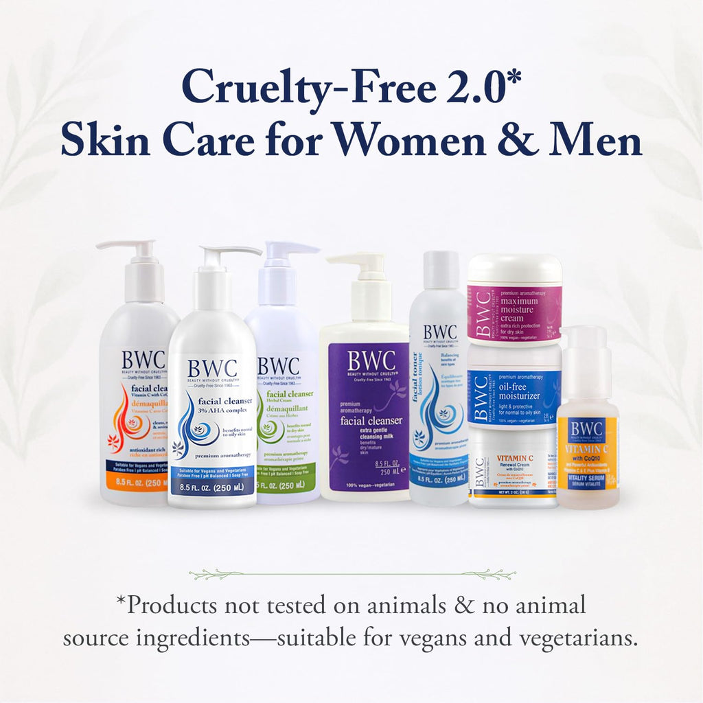 Beauty Without Cruelty AHA Facial Cleanser – Exfoliating Face Wash for Normal to Oily Skin | Vegan & Cruelty-Free | 8.5 Fl Oz