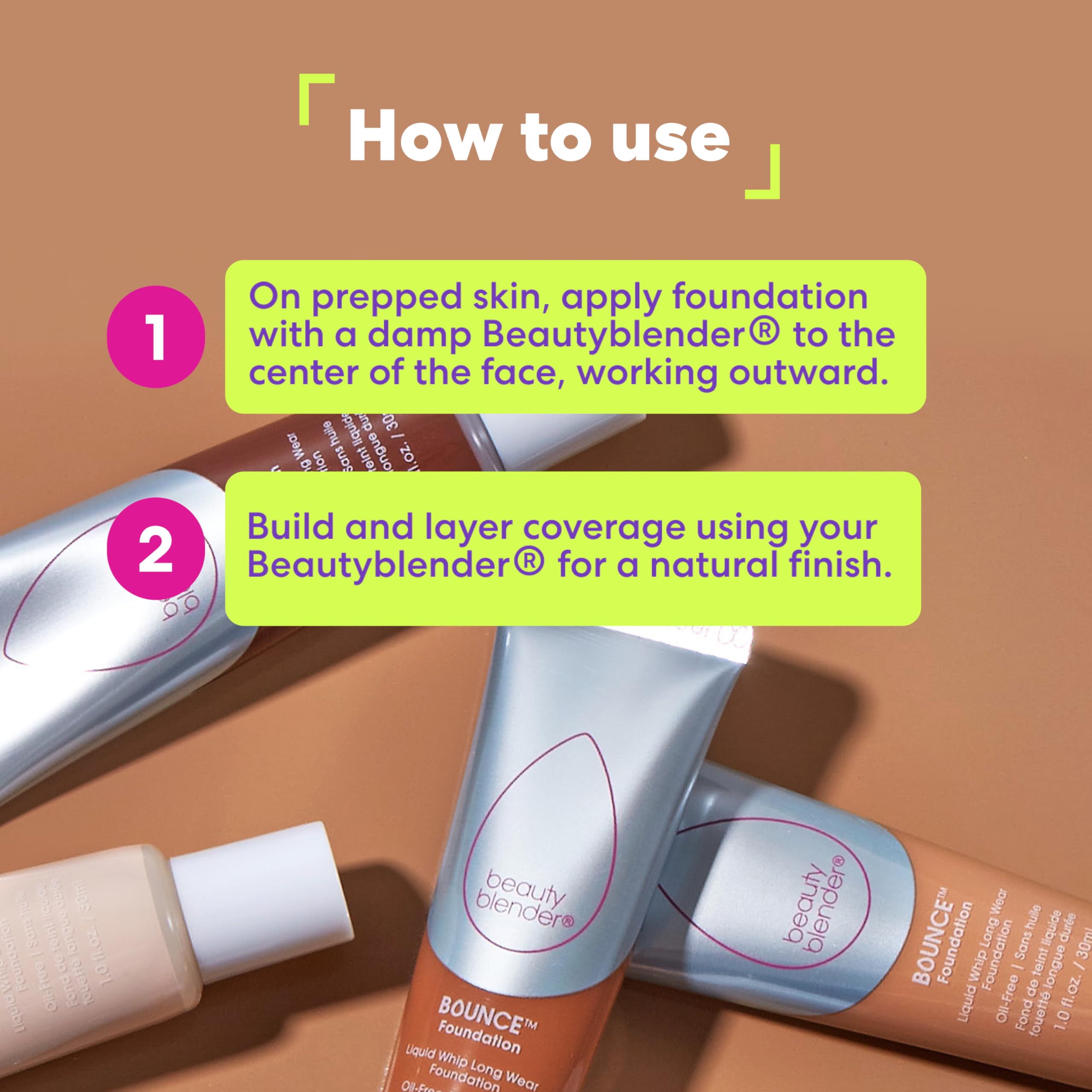 Beautyblender Bounce Liquid Whip Long-Wear Foundation | Full Coverage Natural Matte Finish | Oil-Free 24H Wear | Deep Bronze 4.45N (Version 2.0)