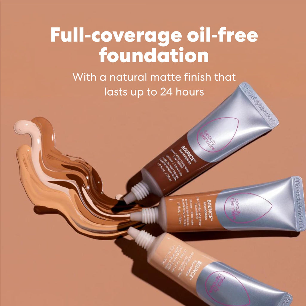 Beautyblender Bounce Liquid Whip Long-Wear Foundation | Full Coverage Natural Matte Finish | Oil-Free 24H Wear | Deep Bronze 4.45N (Version 2.0)