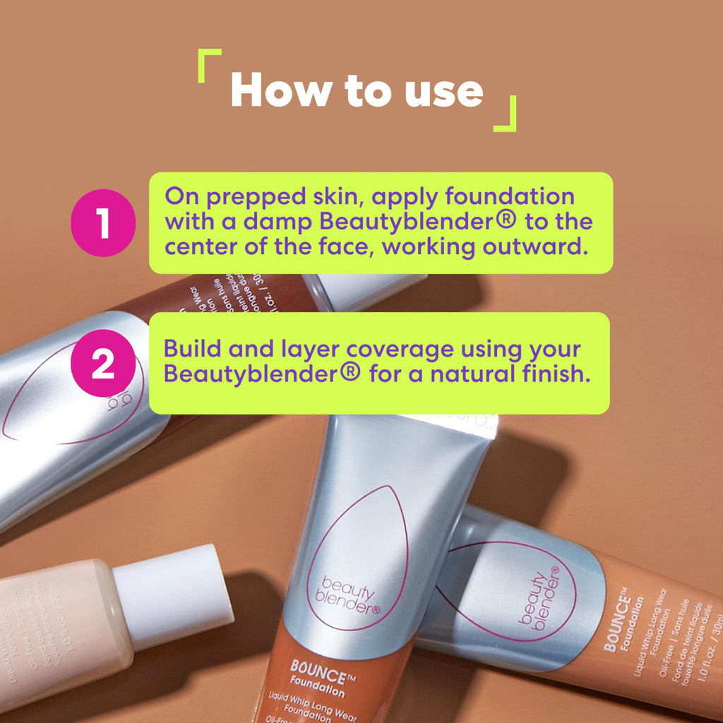 Beautyblender Bounce Liquid Whip Foundation — Full-Coverage Natural Matte, Oil-Free, 24H Wear (4.60 N Deep Caramel, Version 2.0)