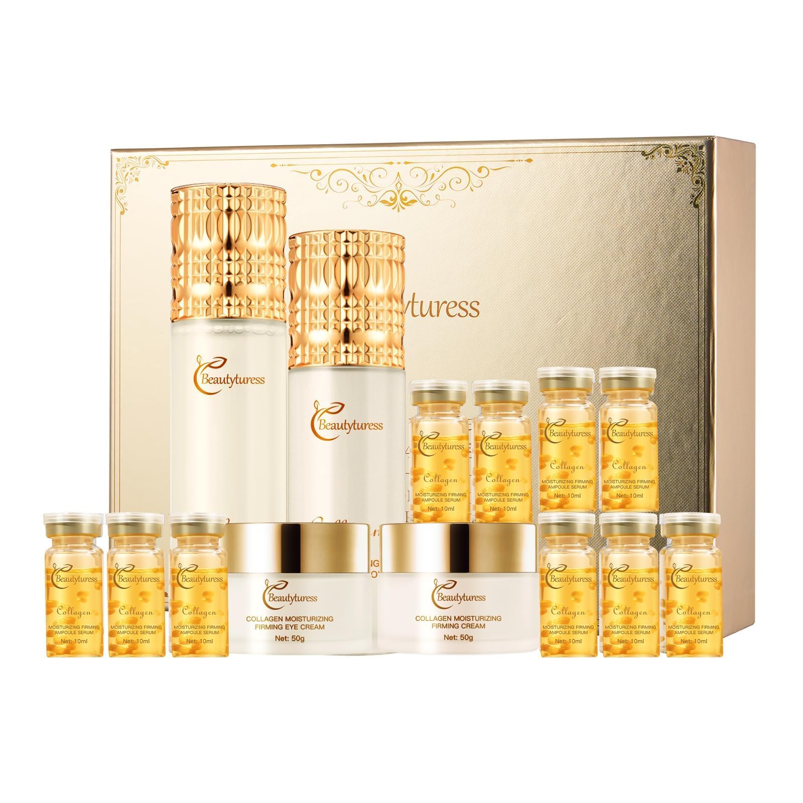 Beautyturess Anti-Aging Skincare Set with Snail Mucin & Collagen | Deep Moisturizing & Firming