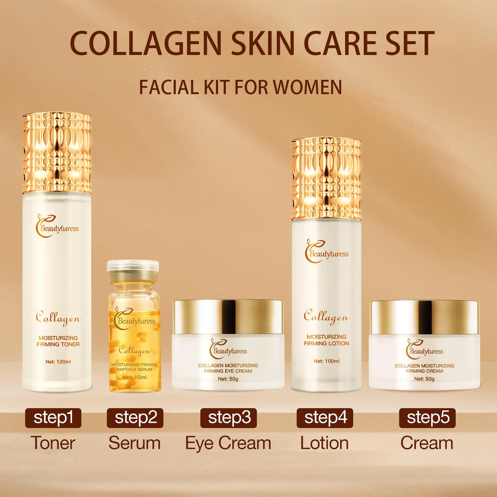 Beautyturess Anti-Aging Skincare Set with Snail Mucin & Collagen | Deep Moisturizing & Firming