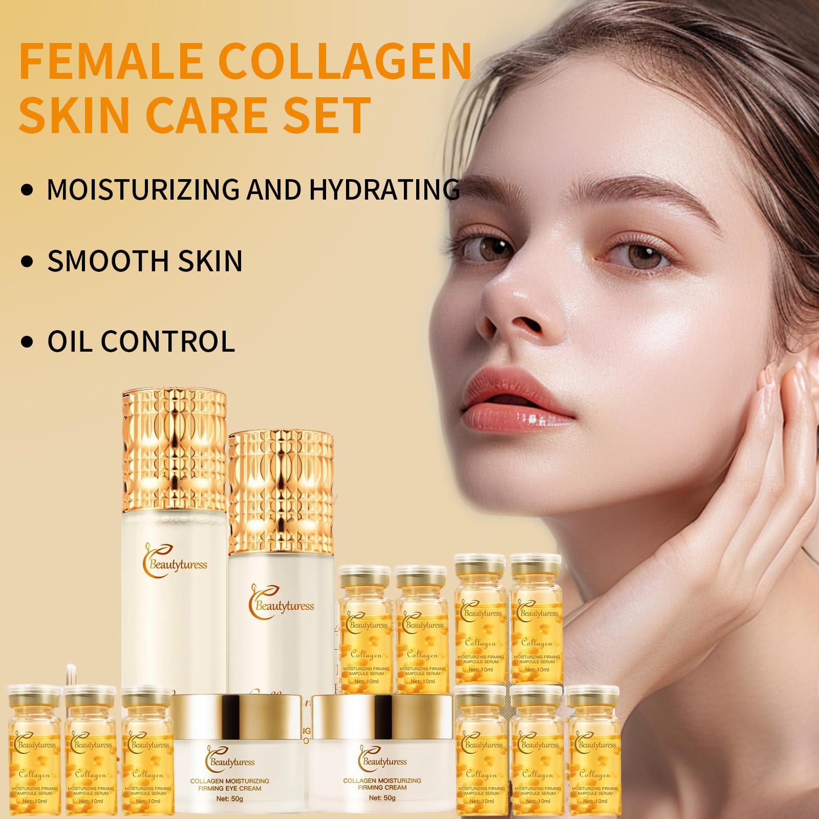 Beautyturess Anti-Aging Skincare Set with Snail Mucin & Collagen | Deep Moisturizing & Firming