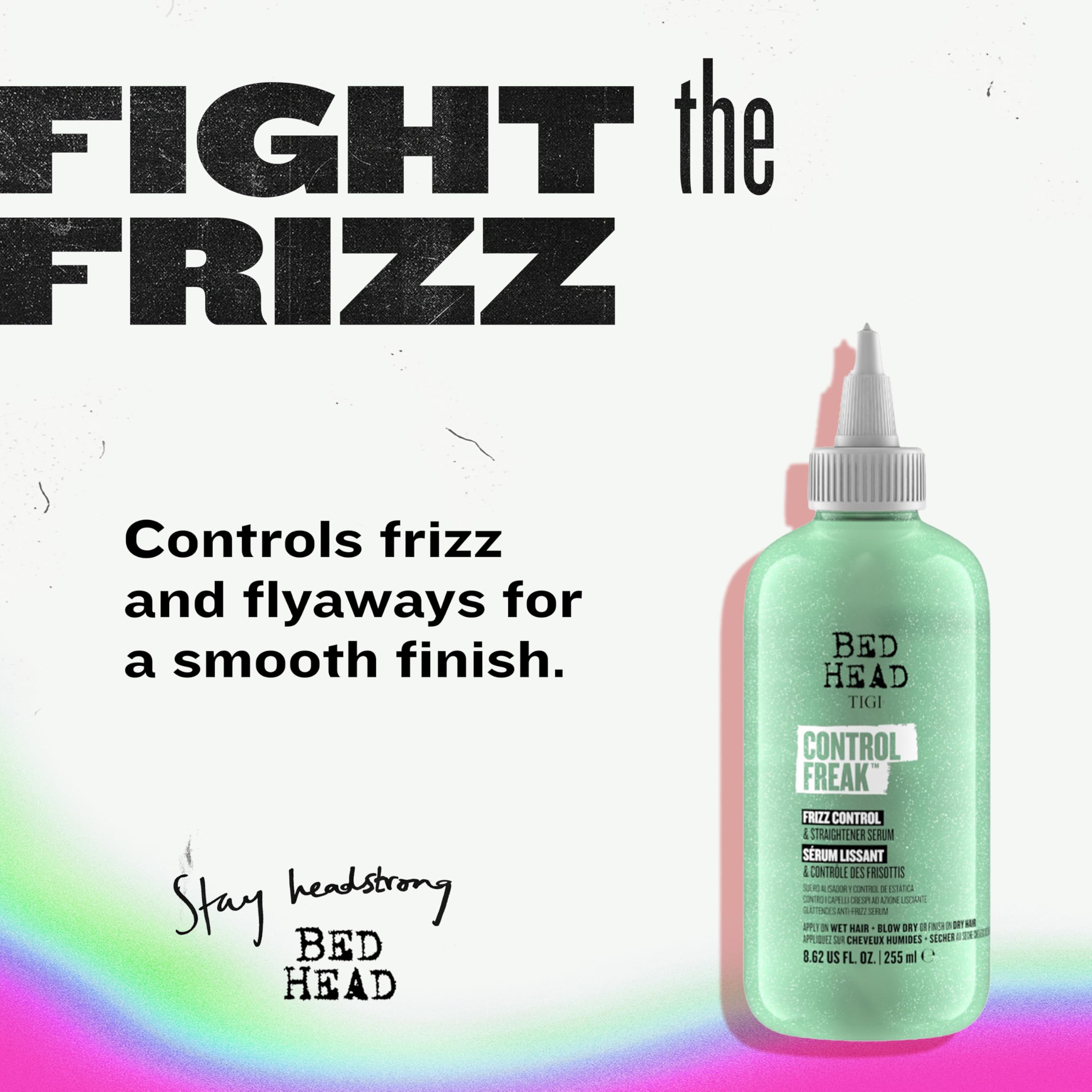 Bed Head by TIGI Control Freak Frizz Control & Straightening Serum – 8.62 oz (2 Pack)