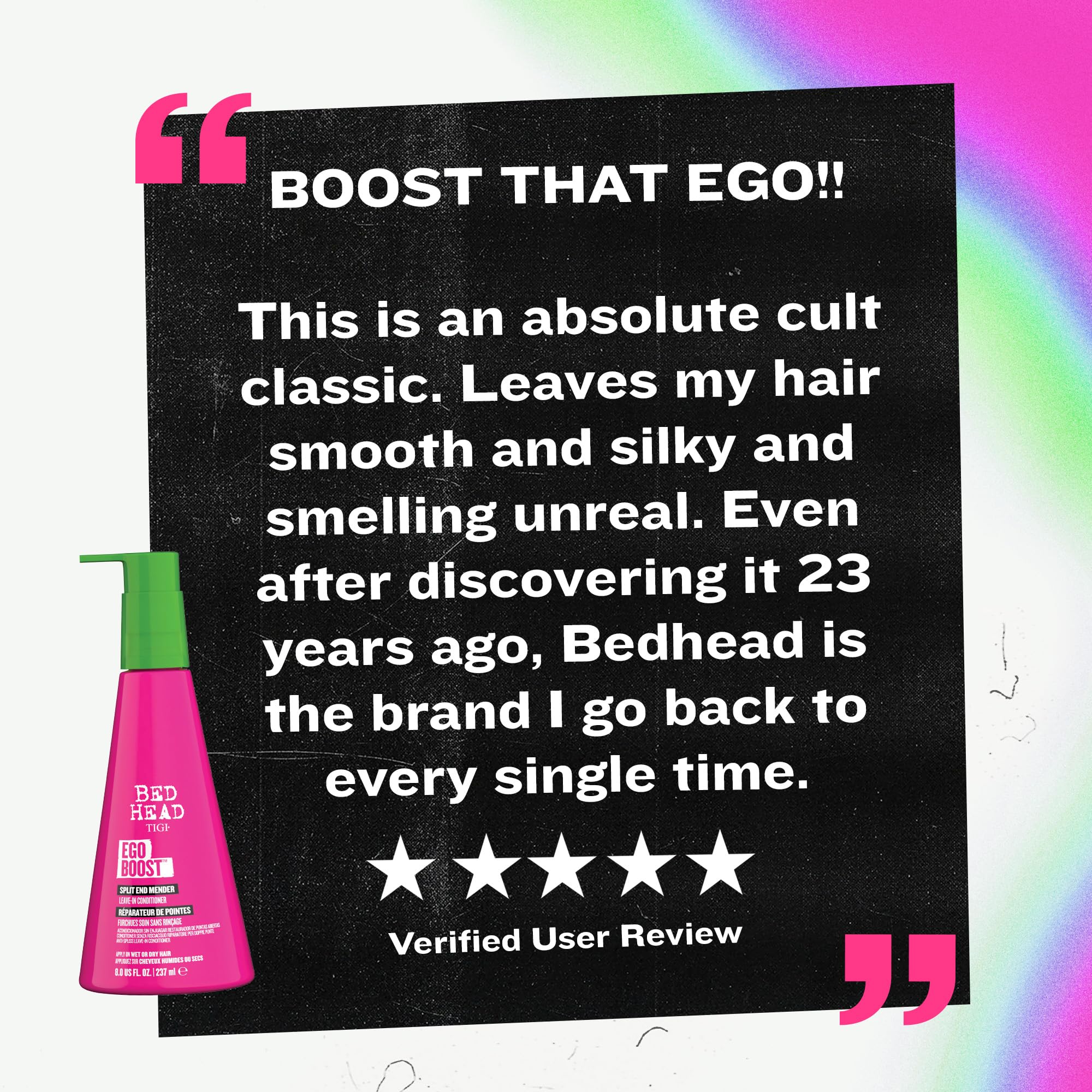 Bed Head Ego Boost Split End Mender & Leave-In Conditioner – 3 x 8 oz – For All Hair Types