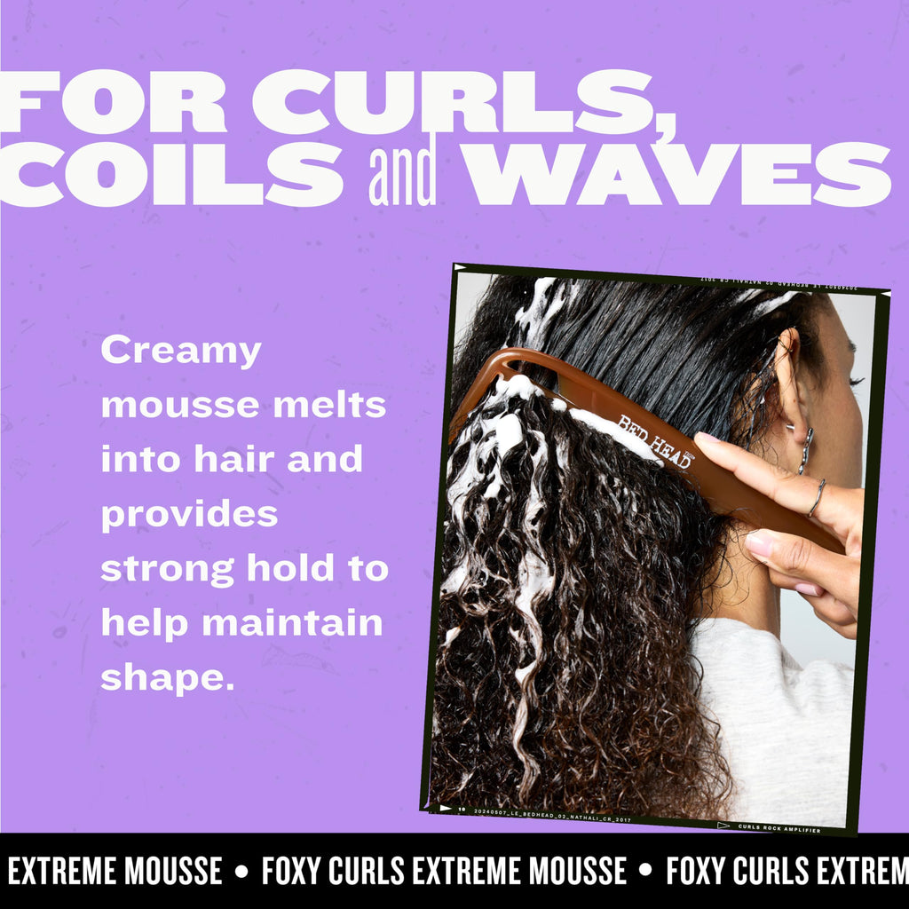 Bed Head Foxy Curls Mousse – Strong Hold for Frizzy & Curly Hair (2-Pack, 8.4 oz)