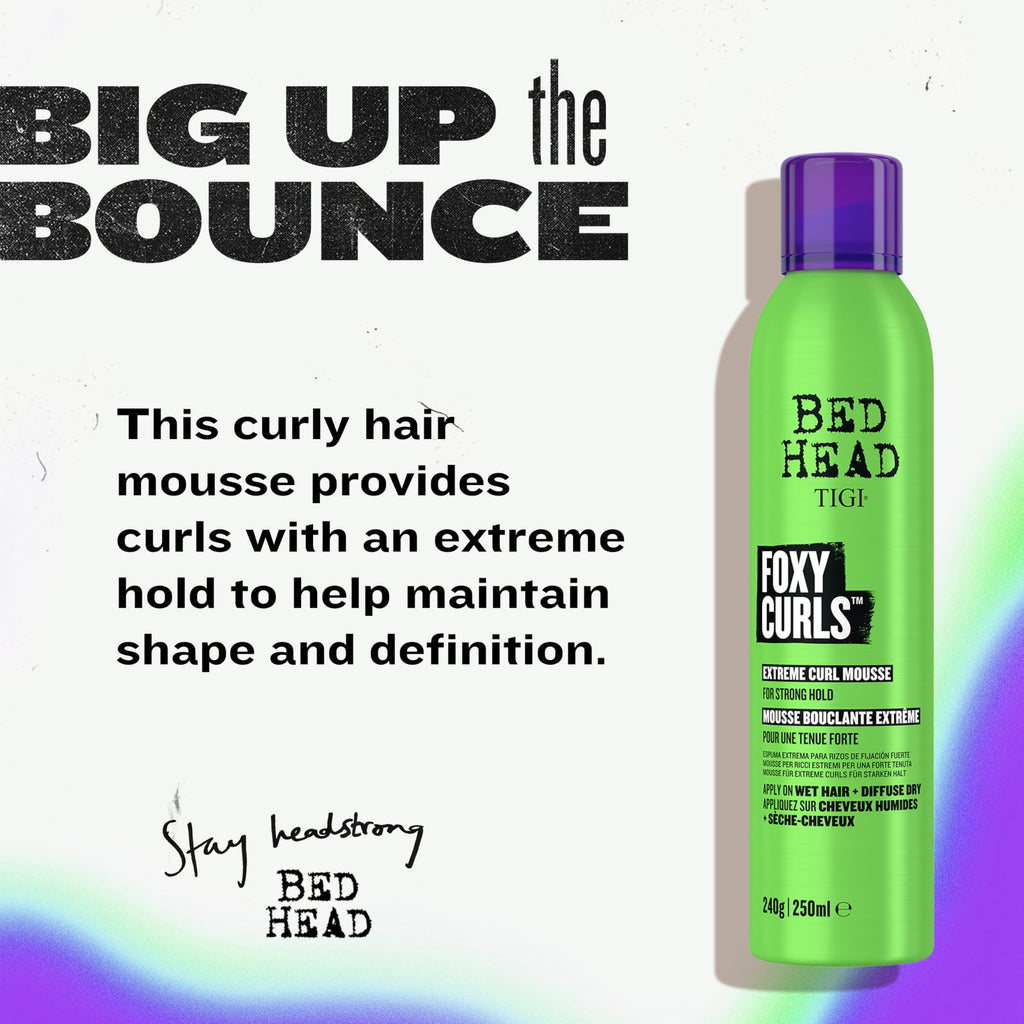 Bed Head Foxy Curls Mousse – Strong Hold for Frizzy & Curly Hair (2-Pack, 8.4 oz)