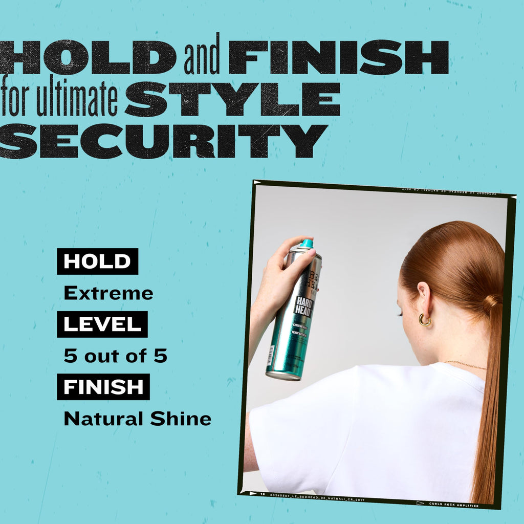 Bed Head Hard Head Hairspray – Extra Strong Hold, Natural Shine | 2-Pack, 3 oz
