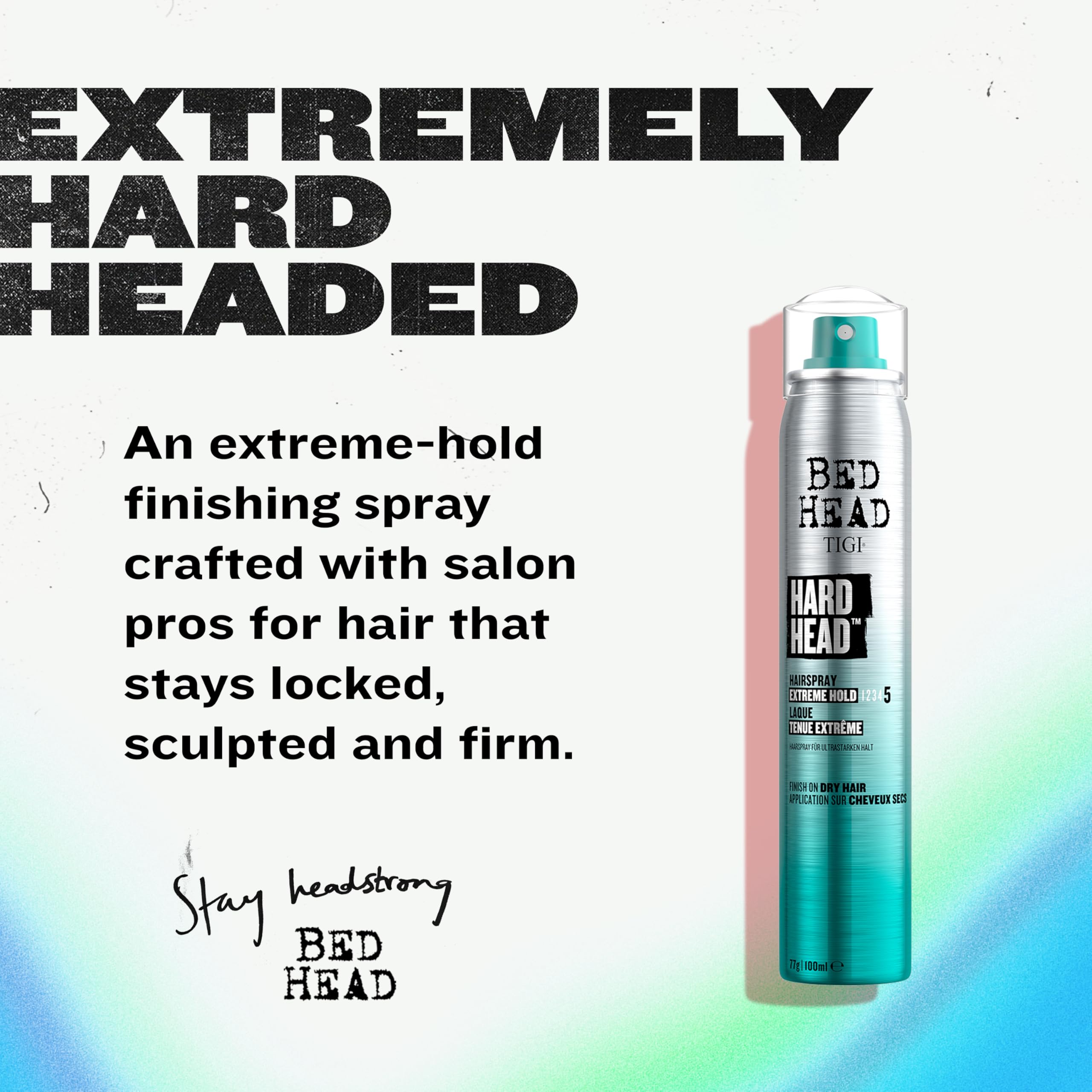 Bed Head Hard Head Hairspray – Extra Strong Hold, Natural Shine | 2-Pack, 3 oz