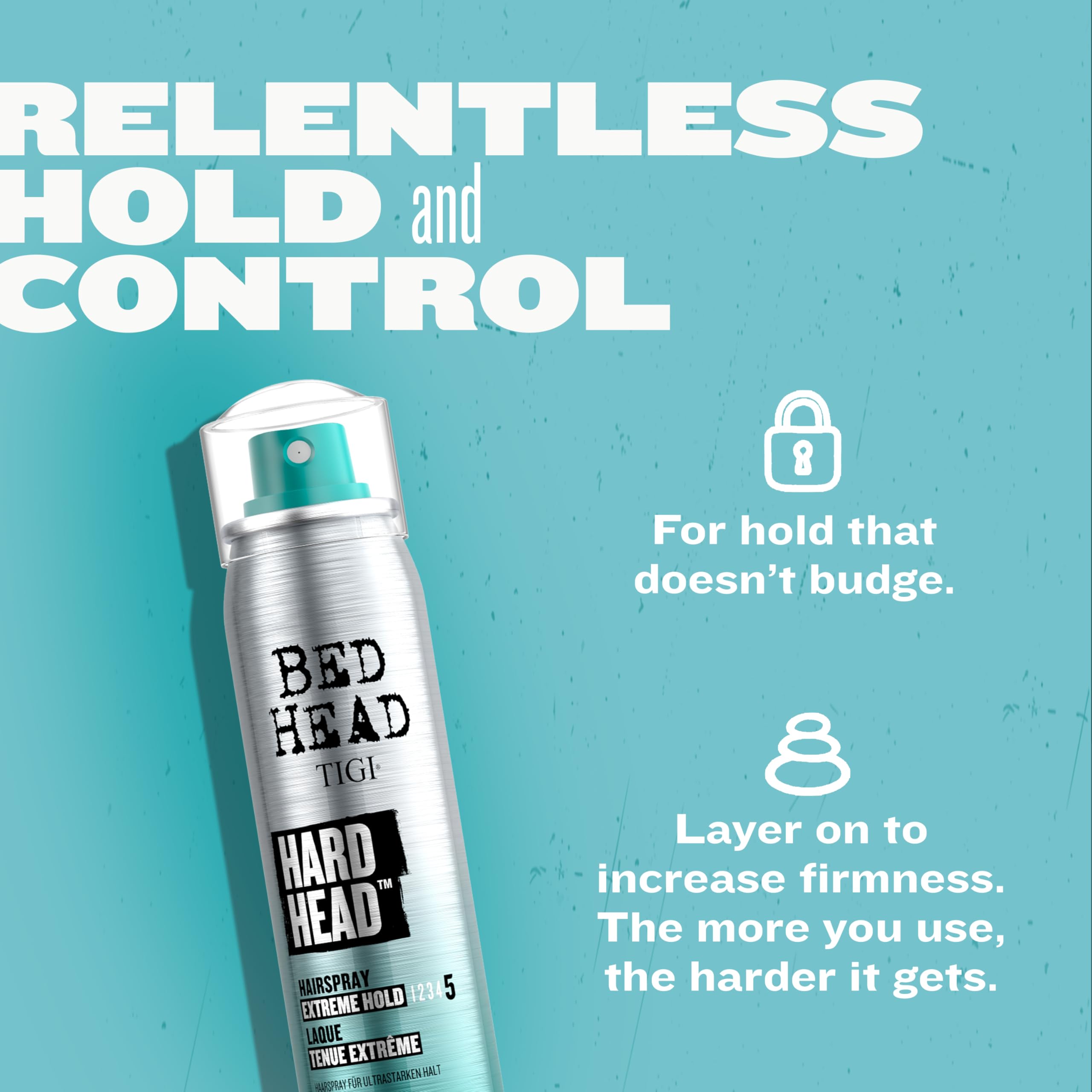 Bed Head Hard Head Hairspray – Extra Strong Hold, Natural Shine | 2-Pack, 3 oz