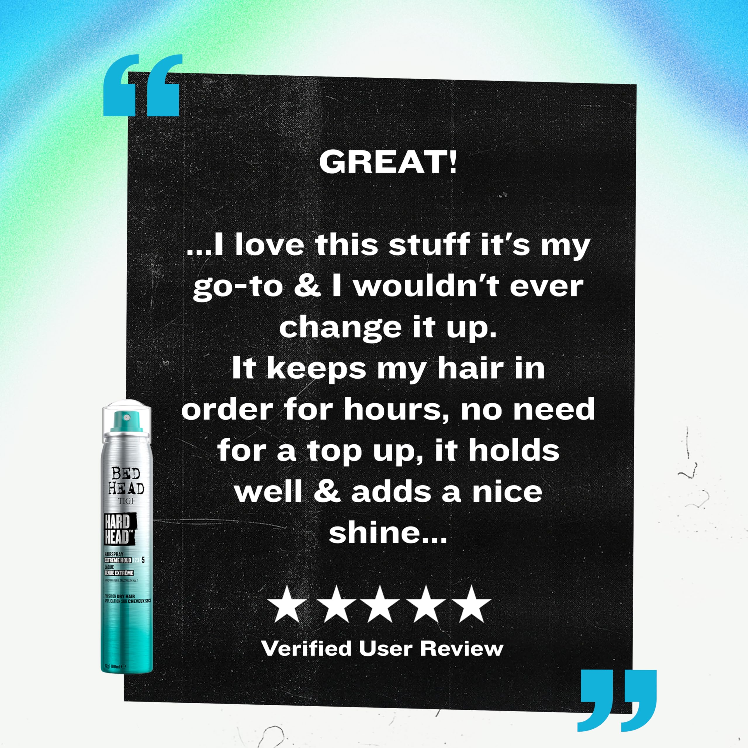 Bed Head Hard Head Hairspray – Extra Strong Hold, Natural Shine | 2-Pack, 3 oz