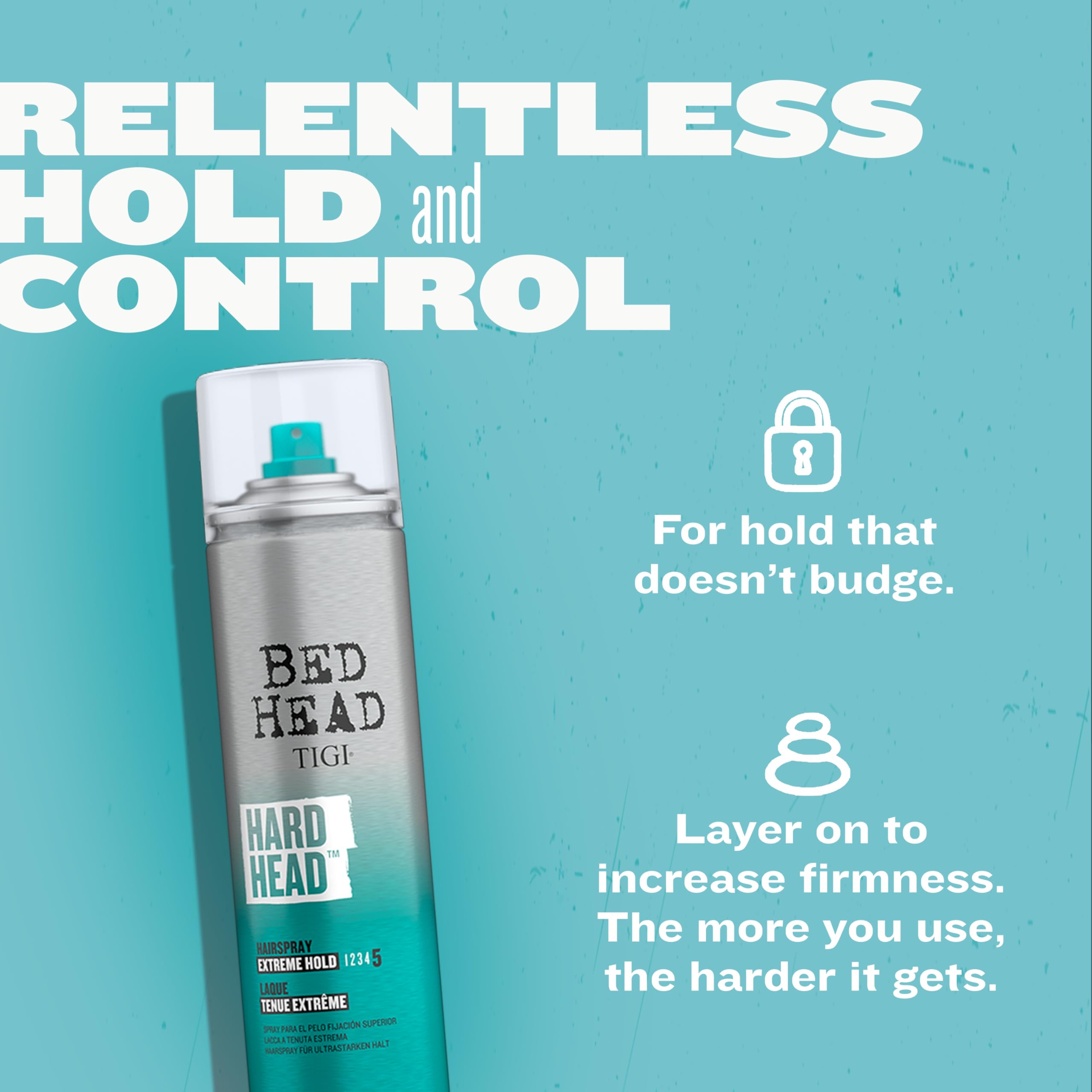 Bed Head Hard Head Hairspray — Extra Strong Hold, Natural Shine, 11.7 oz (6-Pack)