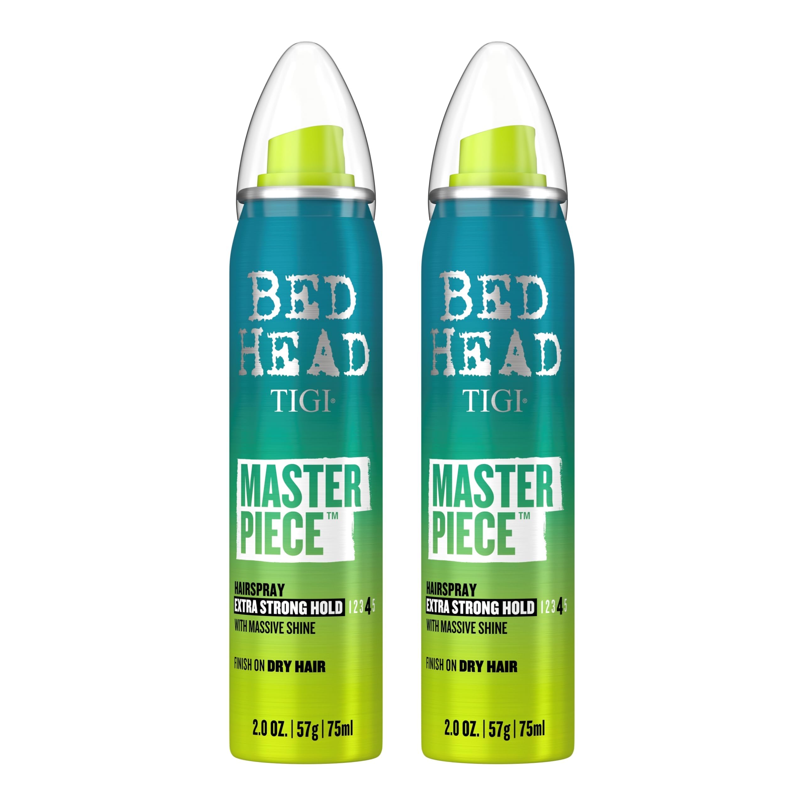 Bed Head Masterpiece Hairspray – Extra Strong Hold with Glossy Finish – 2 Pack (2.0 oz each)