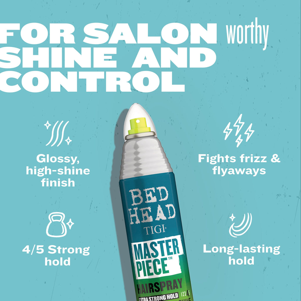 Bed Head by TIGI Masterpiece Hairspray – Extra Strong Hold & Shine for All Hair Types | 10.3 oz Pack of 2