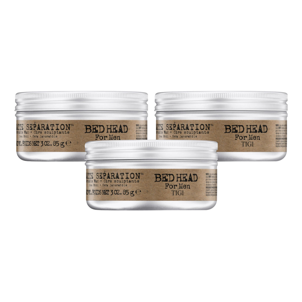 Bed Head Matte Separation Wax for Men – Strong Hold & Versatile Texture (3 oz, 3 Pack)