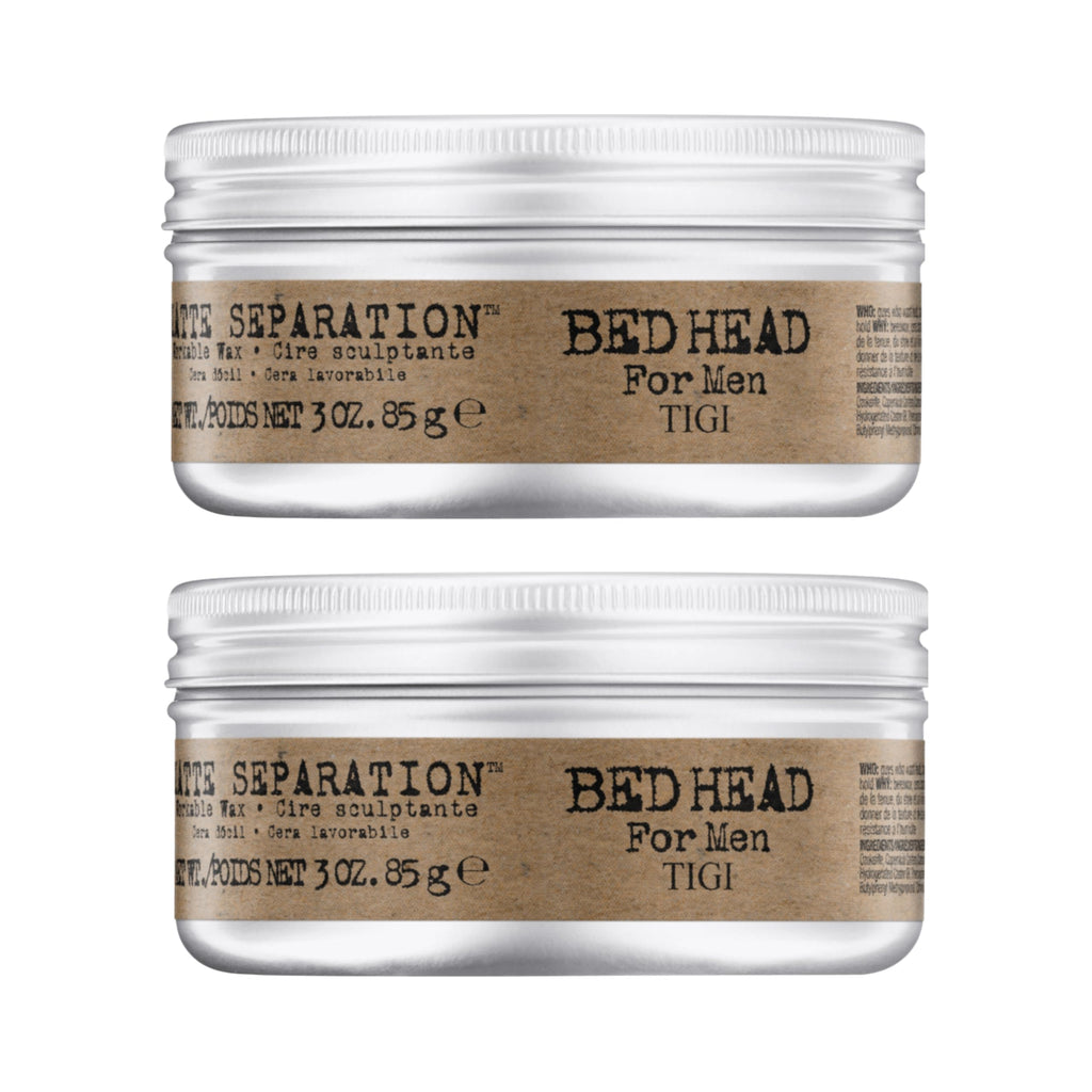 Bed Head for Men Matte Separation Wax – Strong Hold, Matte Texture, Humidity-Resistant, 3 oz (2 Pack)