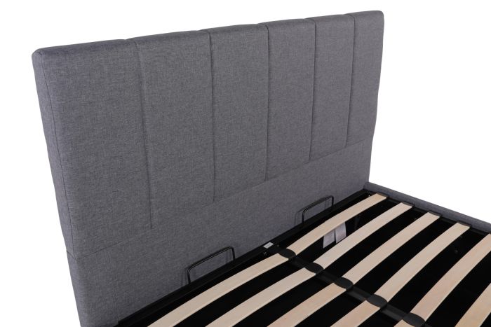 Waltz Double Fabric Ottoman Bed Grey