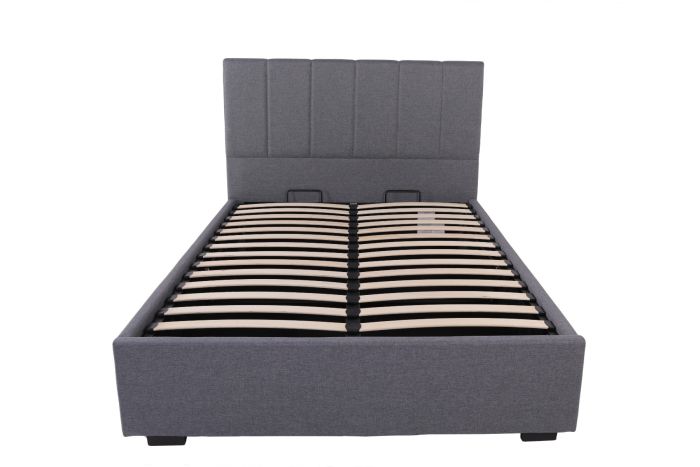 Waltz Double Fabric Ottoman Bed Grey