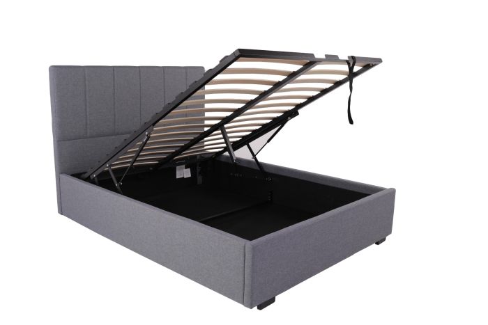 Waltz Double Fabric Ottoman Bed Grey