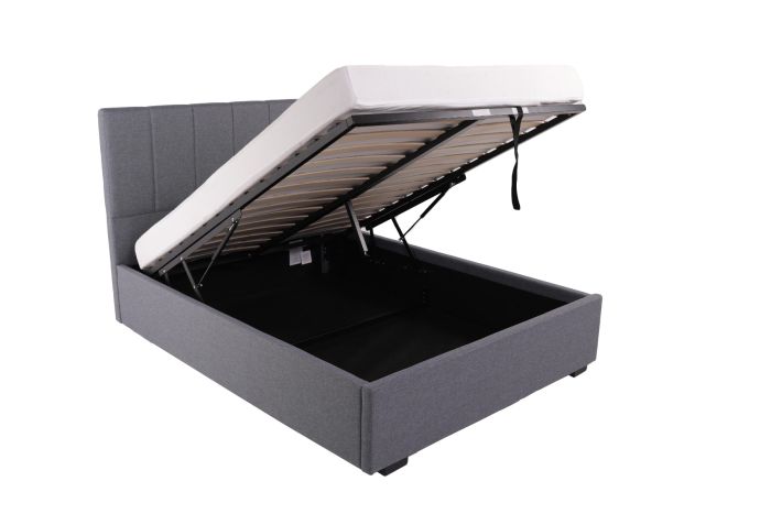 Waltz Double Fabric Ottoman Bed Grey