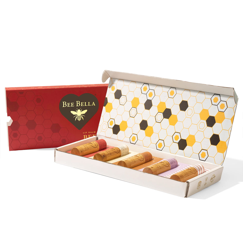Bee Bella Lip Balm Holiday Gift Box – 5 Flavor Set
