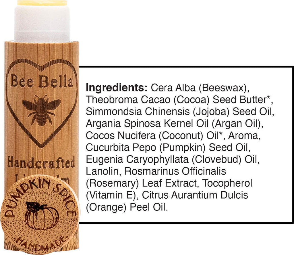 Bee Bella Lip Balm Pumpkin Spice (3 Pack) – Handmade in USA | Long-Lasting Moisture