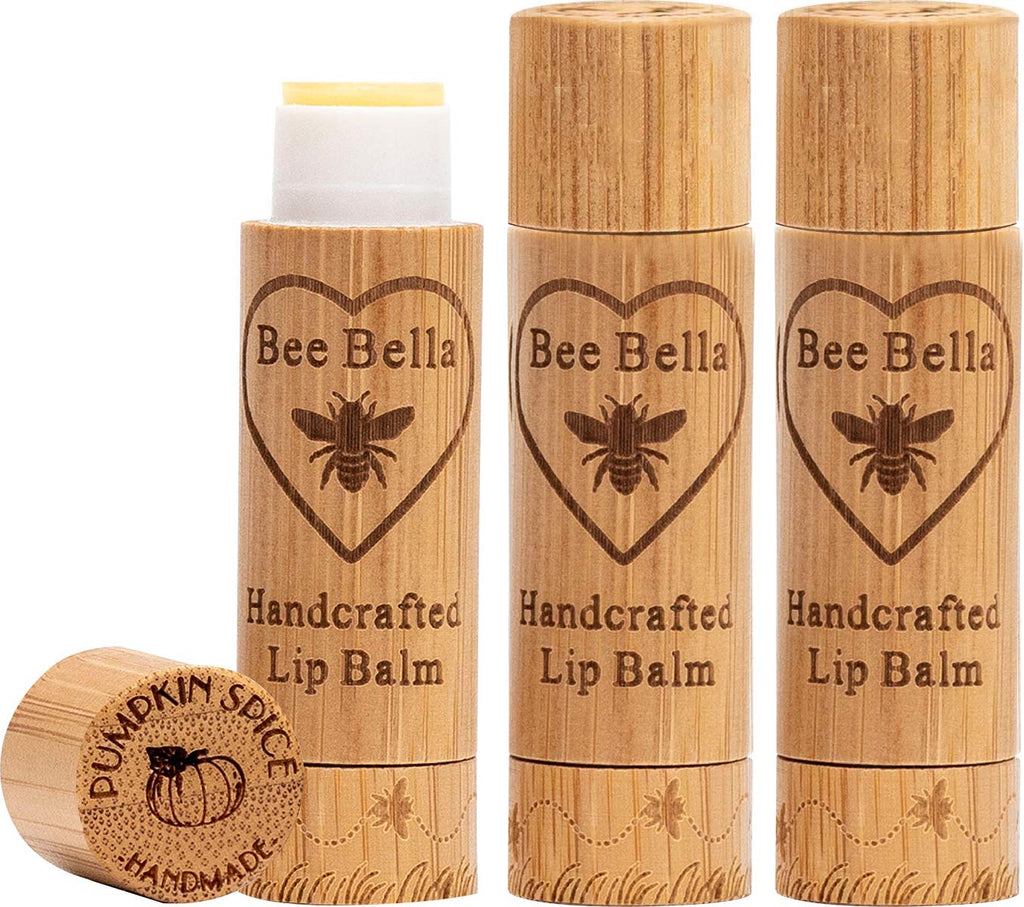 Bee Bella Lip Balm Pumpkin Spice (3 Pack) – Handmade in USA | Long-Lasting Moisture
