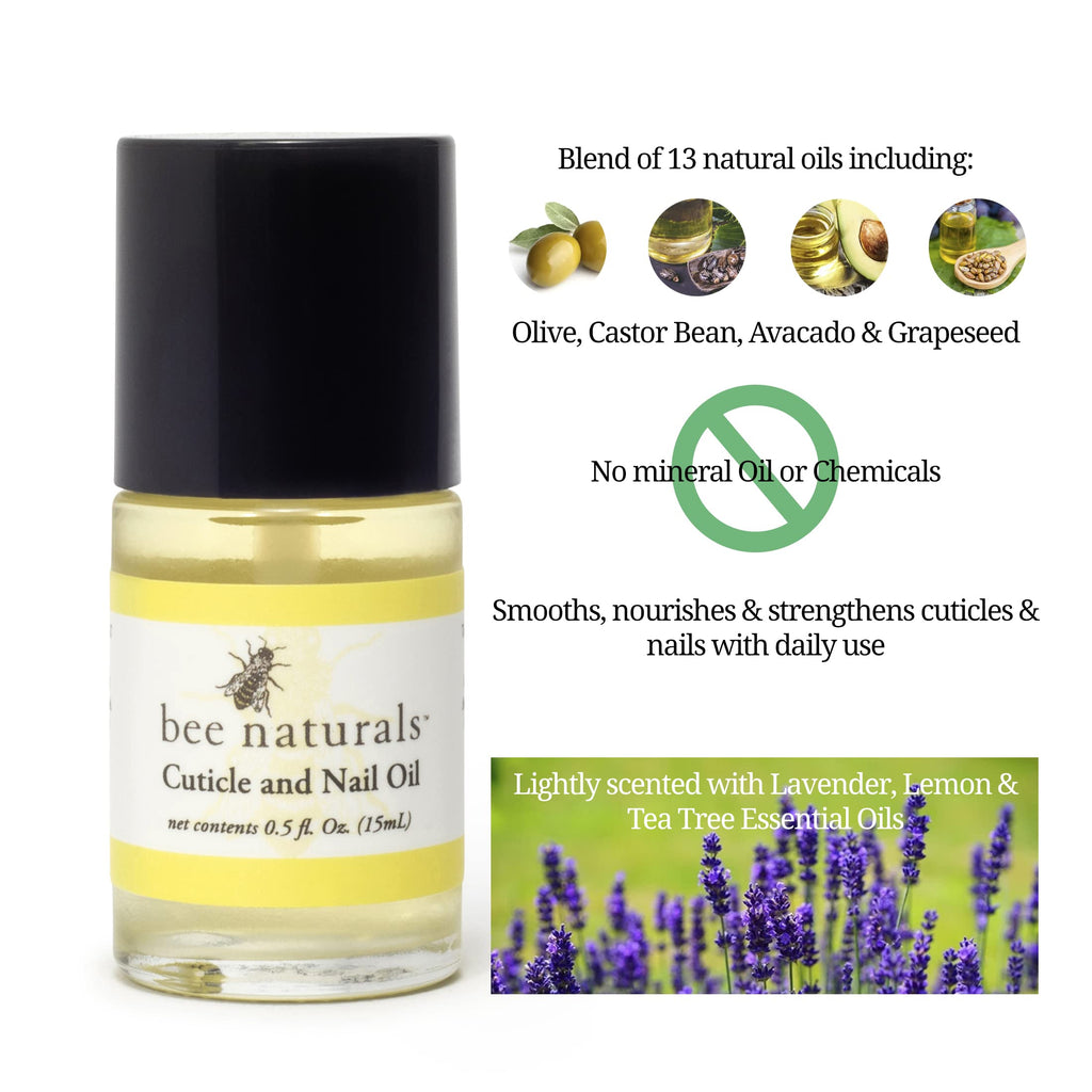 Bee Naturals Natural Nail Care Kit – Non-Toxic Nail & Cuticle Care with Vitamin E