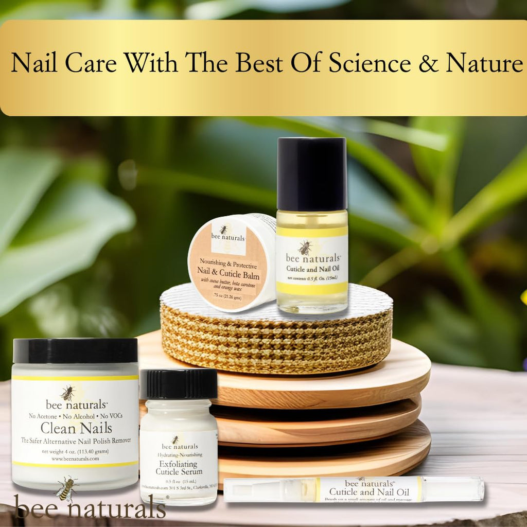 Bee Naturals Natural Nail Care Kit – Non-Toxic Nail & Cuticle Care with Vitamin E