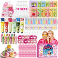 BECHOICEN 121Pcs Spa Party Supplies Set – 12 Complete Spa Kits for Face, Hand, Lip, Eye & Foot Care