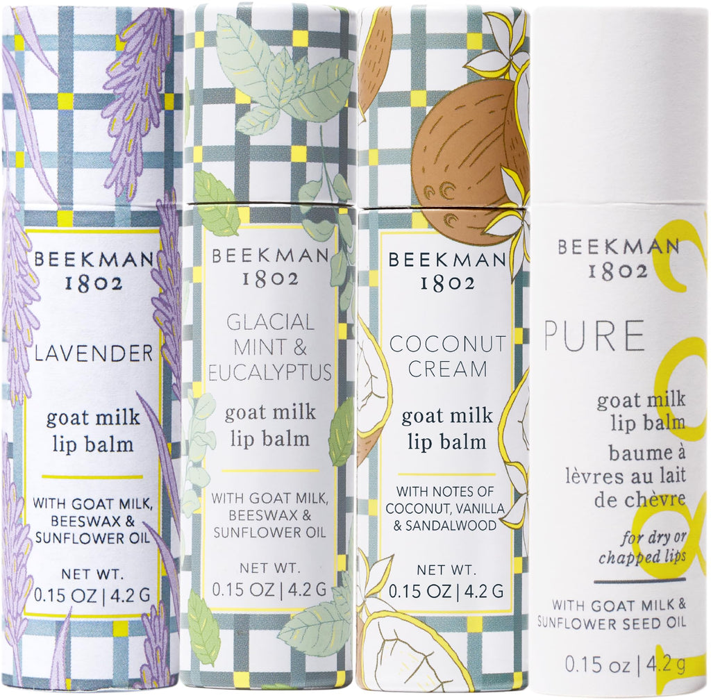 Beekman 1802 The Perfect Pucker 4-Piece Lip Balm Gift Set – Assorted Scents