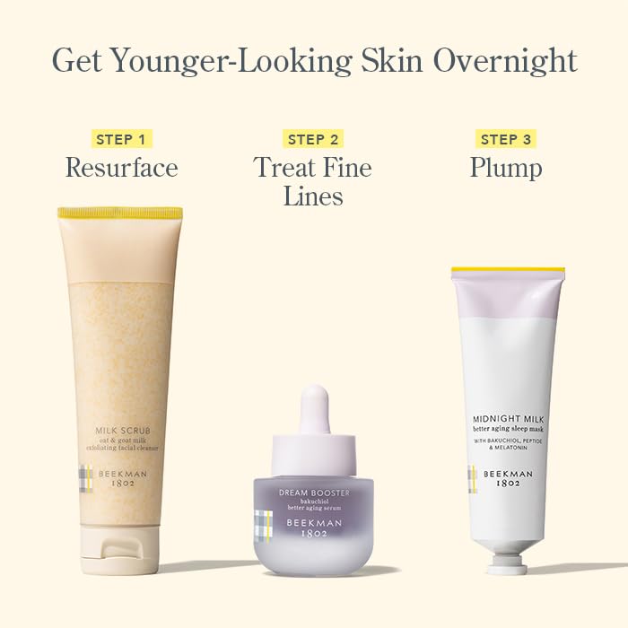 Beekman 1802 Dream Booster Bakuchiol Serum – Gentle Plant-Based Retinol Alternative for Sensitive Skin