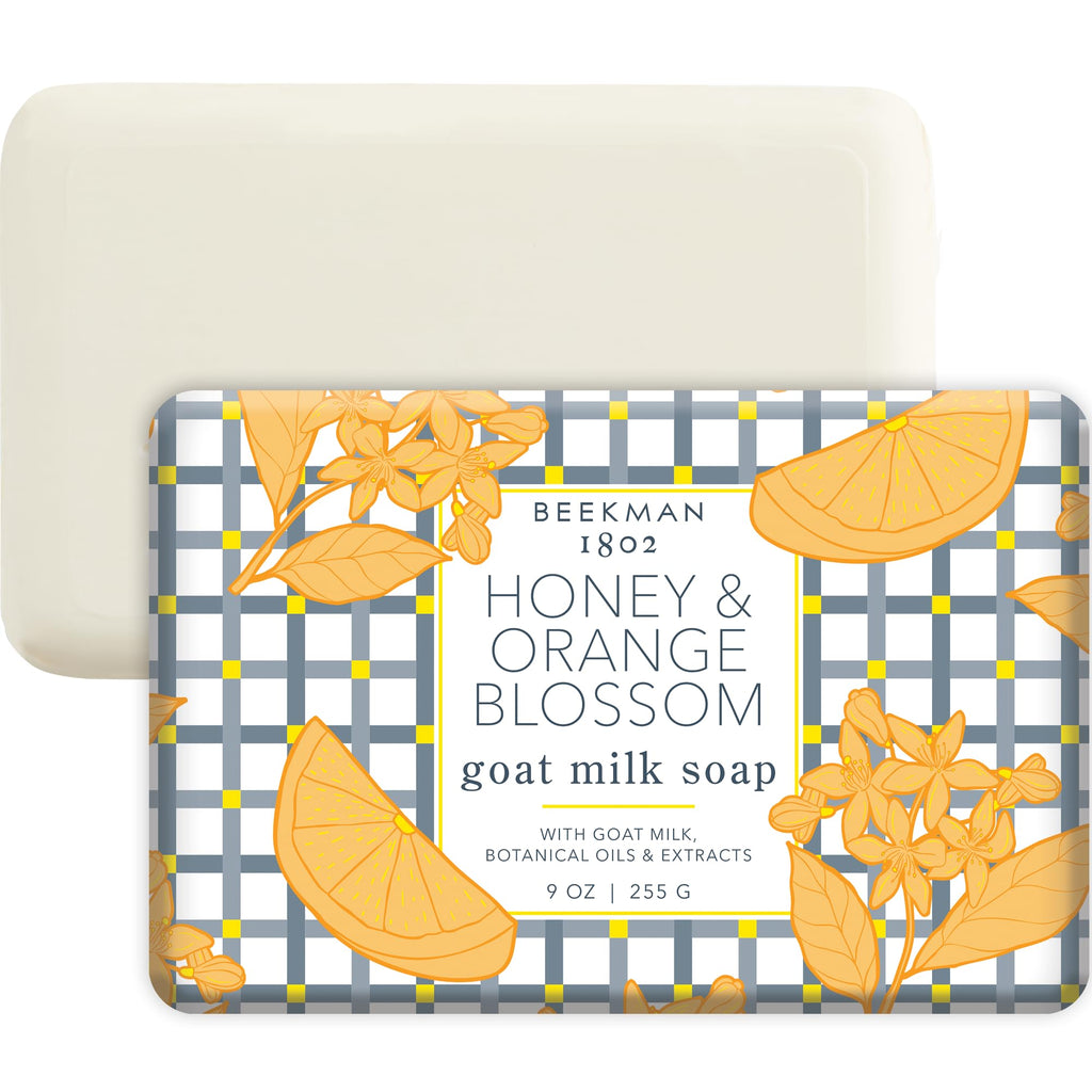 Beekman 1802 Goat Milk Body Soap Bar – Honey & Orange Blossom, 9 oz | Lactic Acid, Cruelty-Free
