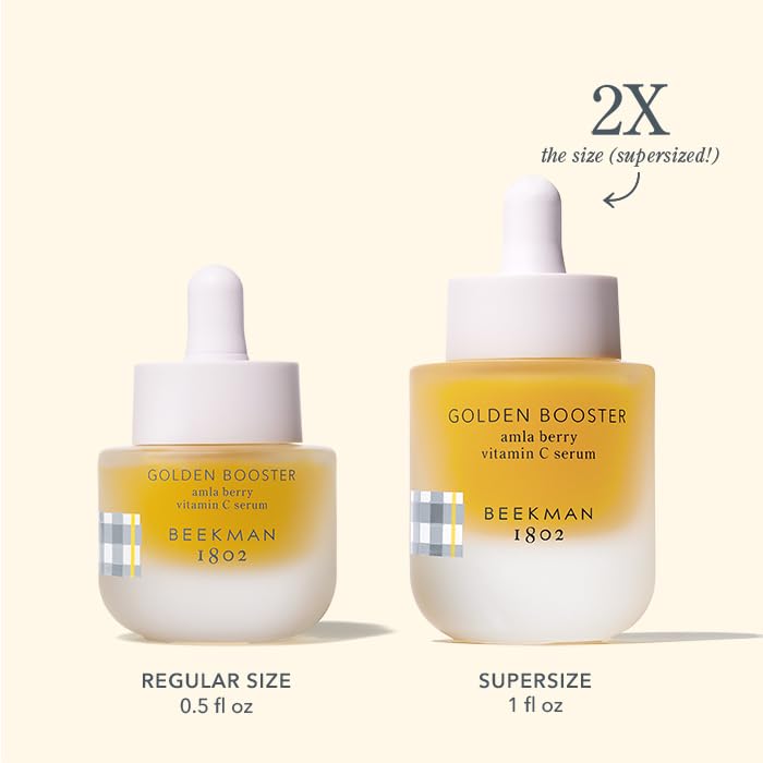 Beekman 1802 Golden Booster Amla Berry Serum – Fragrance Free, Plant-Based Vitamin C for Sensitive Skin | Cruelty Free, 1 fl oz