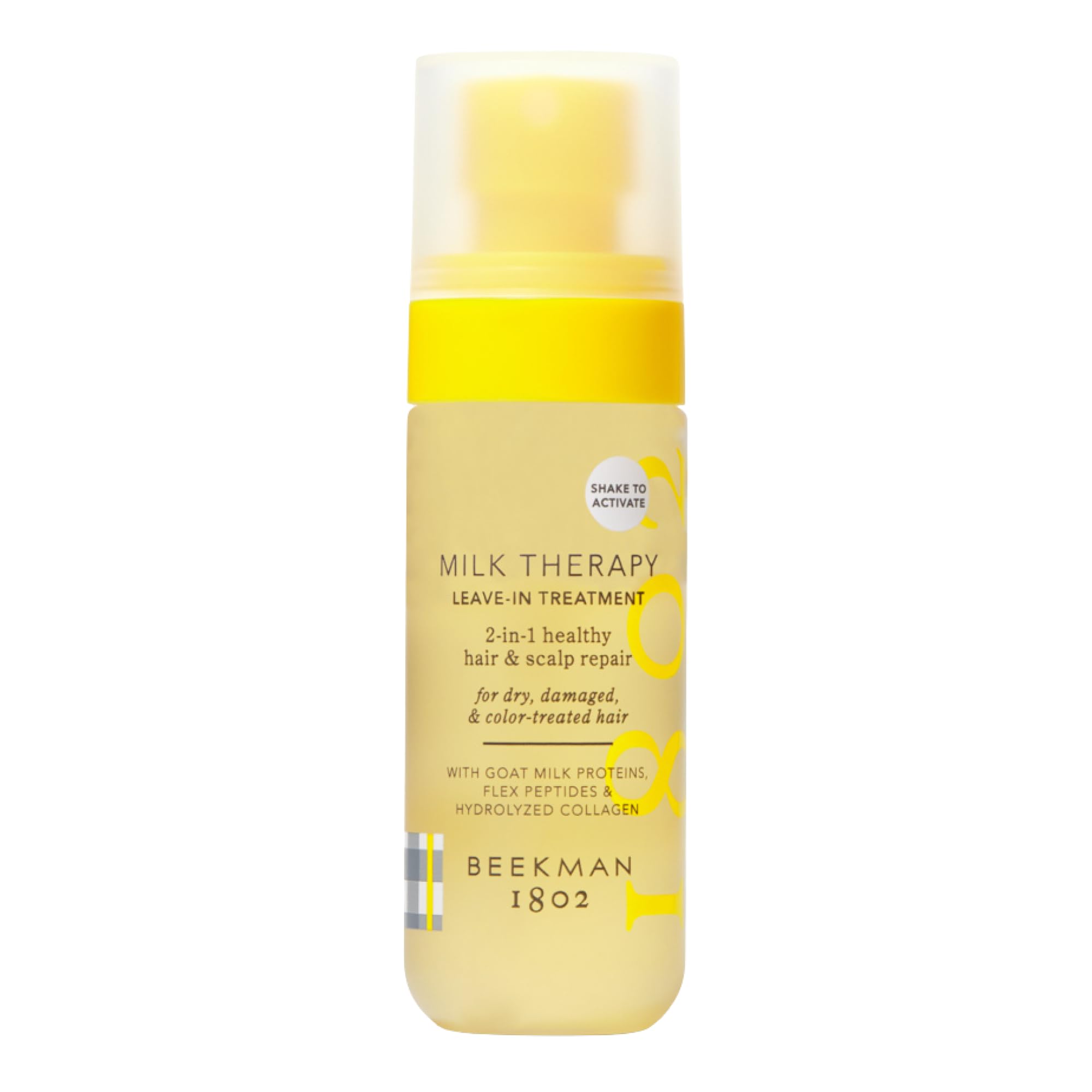 Beekman 1802 Milk Therapy Peptide Leave-In – Frizz Control, Deep Hydration, Goat Milk Proteins, Brazilian Flex Peptide Bond, Hydrolyzed Collagen, Sulfate Free, 2 fl oz