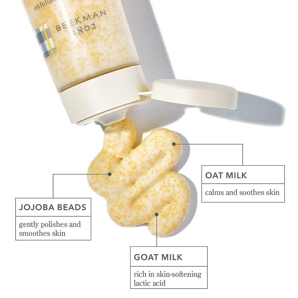 Beekman 1802 Oat + Goat Milk Exfoliating Scrub — Gentle, Fragrance-Free