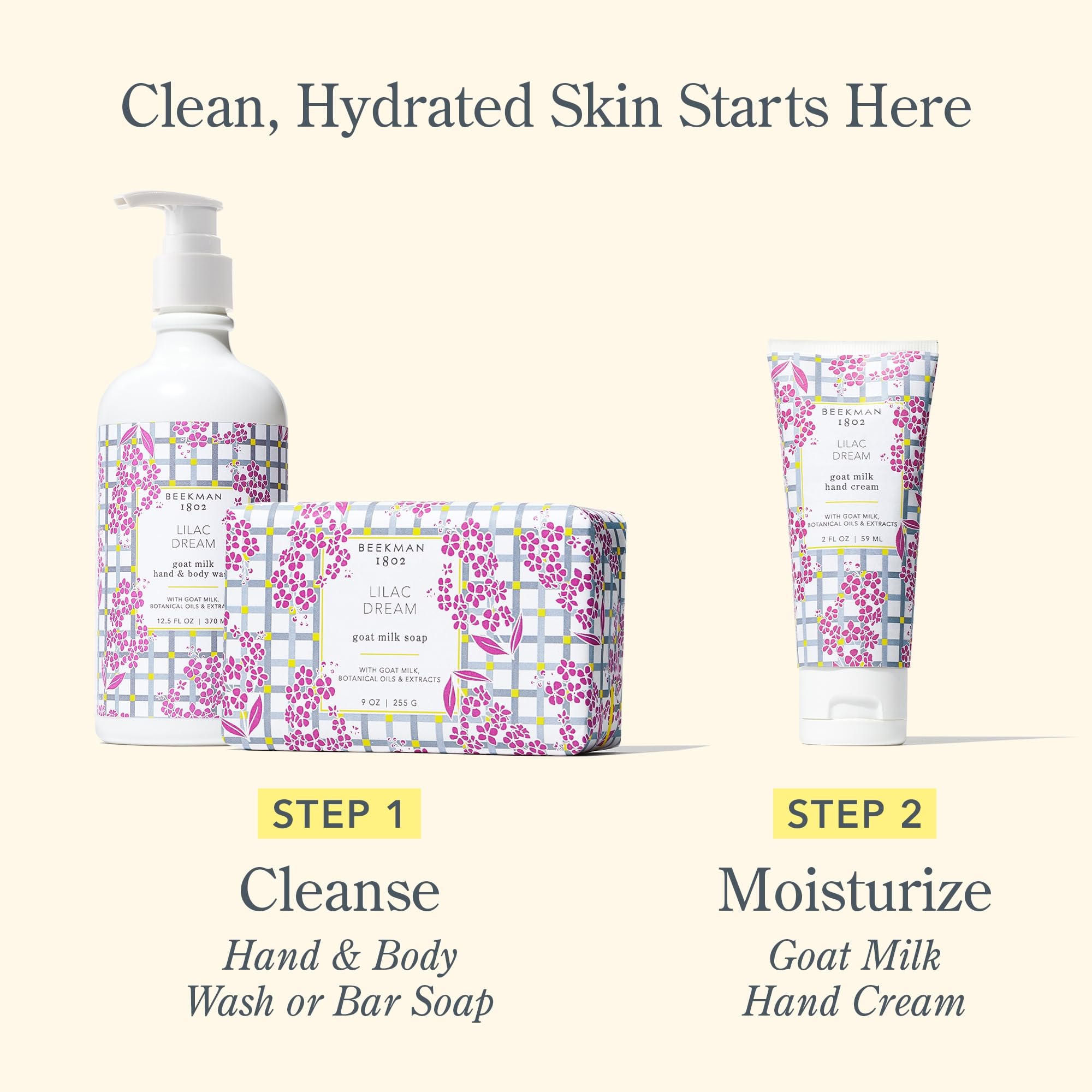 Beekman 1802 Goat Milk Hand Cream – Lilac Dream | Non-Greasy Hydration for Dry & Sensitive Skin | 2 oz