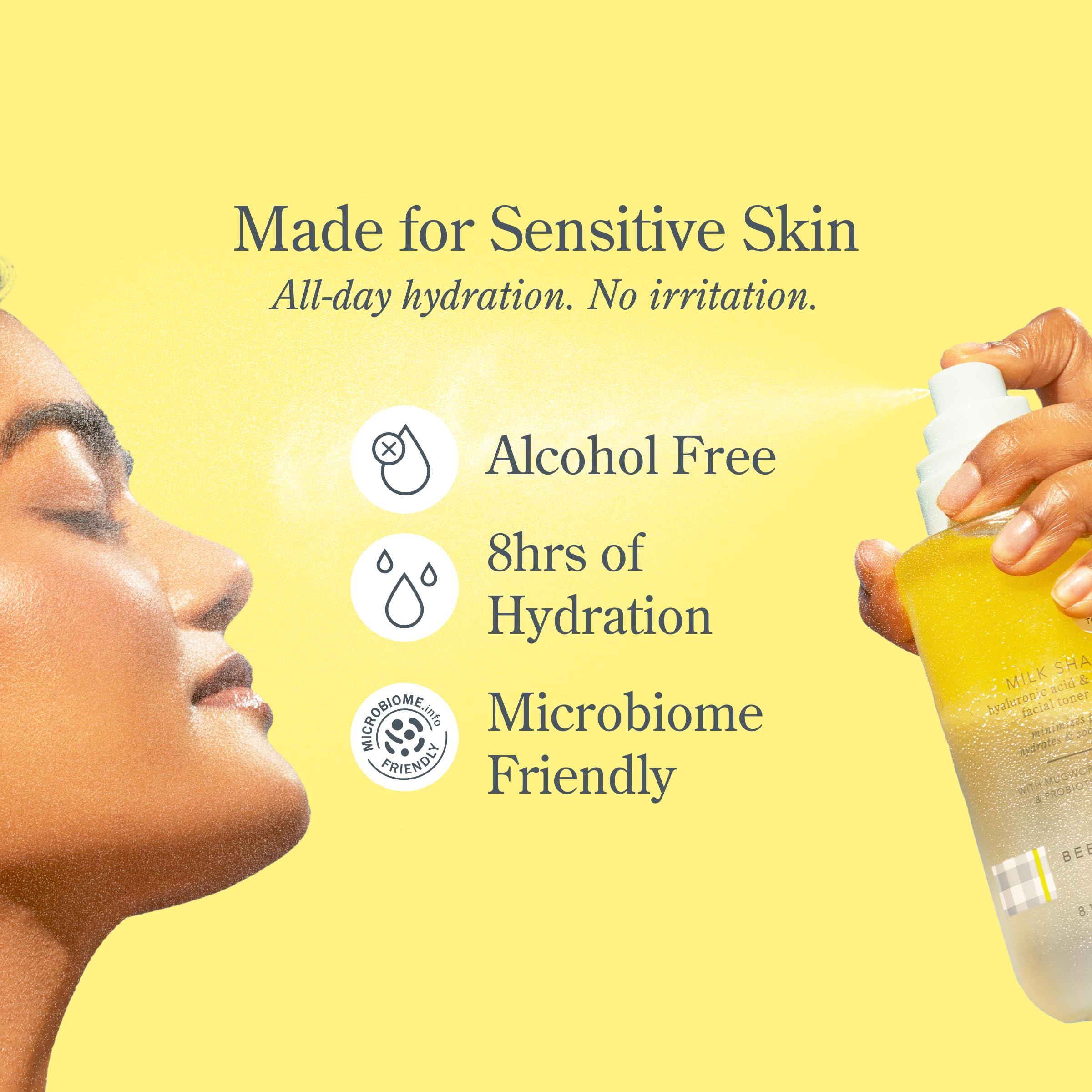 Beekman 1802 Milk Shake Face Mist – Fragrance-Free Hydrating 2-in-1 Toner + Setting Spray