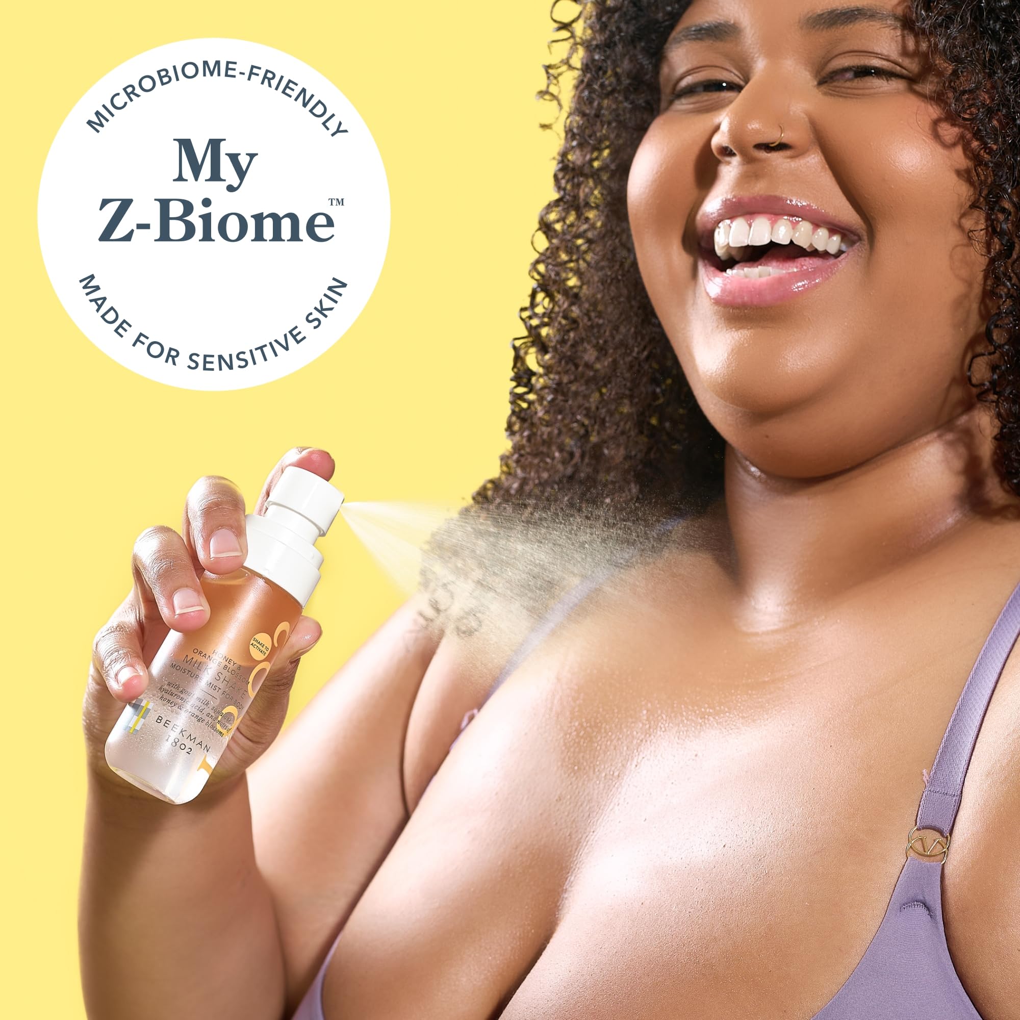Beekman 1802 Milk Shake Body Mist – Honey & Orange Blossom | Hydrating Goat Milk Mist
