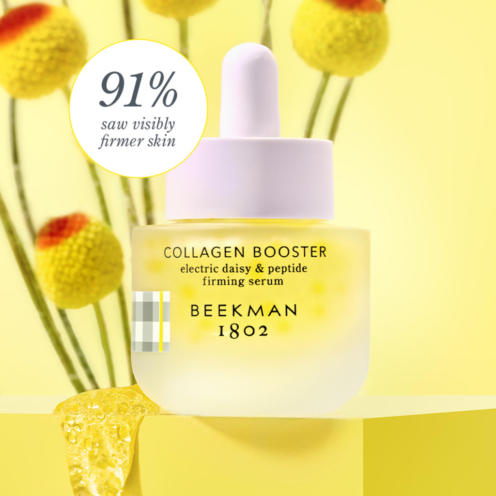 Beekman 1802 Collagen Booster Serum – Electric Daisy & Peptide Firming, Fragrance Free, 0.5 fl oz